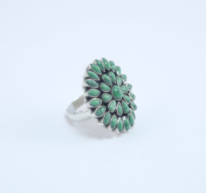 Bague Argent Massif Style Rosace Taille 48 - Occasion